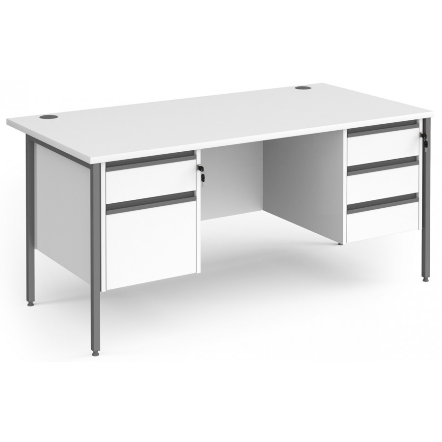 Harlow Straight Desk with 2 and 3 Drawer Pedestals